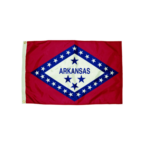 ERSFZ-2032051.jpg Durawavez Nylon Outdoor Flag with Heading & Grommets, Arkansas, 3ft x 5ft
