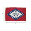 FZ-2022051_0 Durawavez Nylon Outdoor Flag with Heading & Grommets, Arkansas, 3ft x 5ft