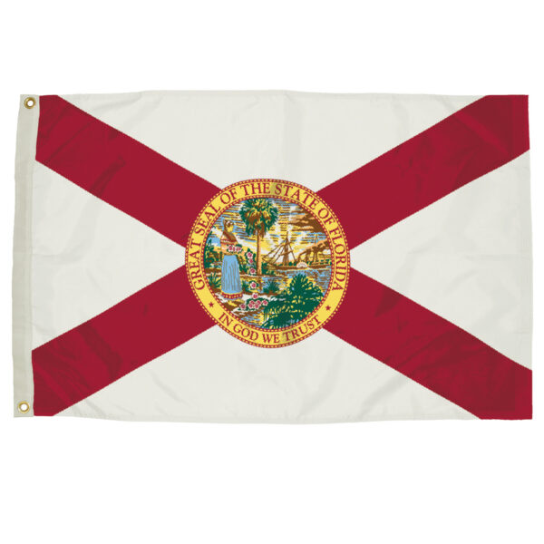 ERSFZ-2082051_2.jpg Durawavez Nylon Outdoor Flag with Heading & Grommets, Florida, 3ft x 5ft