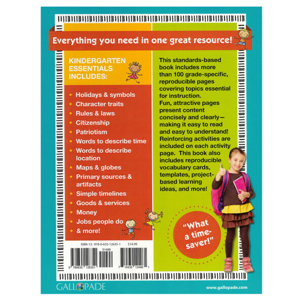 Kindergarten Essentials for Social Studies Reproducible Book