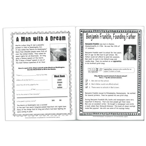 Second Grade Essentials for Social Studies Reproducible Book