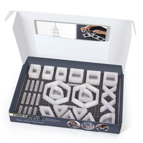 PowerClix Frames, Clear, Magnetic Building Set, 74 Pieces