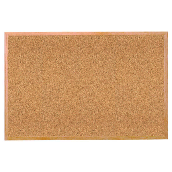 Natural Cork Bulletin Board with Wood Frame, 18"H x 24"W
