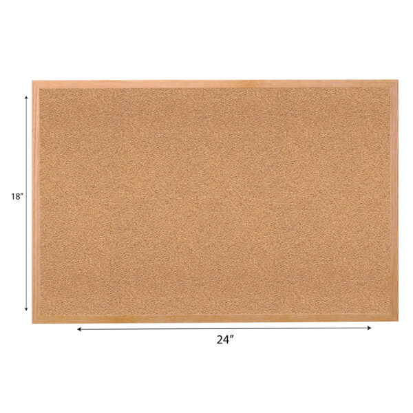 Natural Cork Bulletin Board with Wood Frame, 18"H x 24"W
