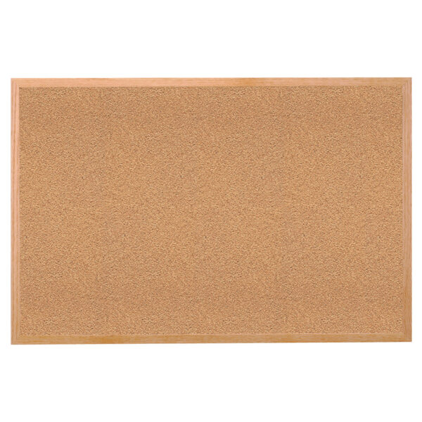 Natural Cork Bulletin Board with Wood Frame, 2'H x 3'W