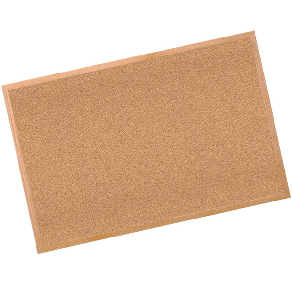 Natural Cork Bulletin Board with Wood Frame, 2'H x 3'W