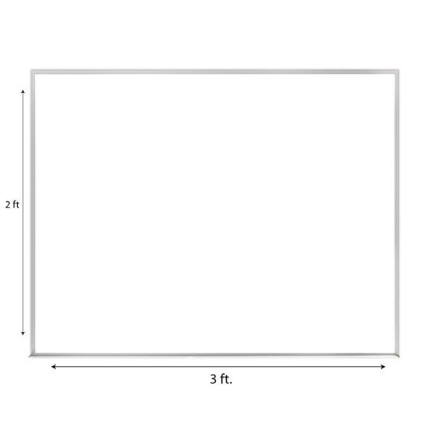 Non-Magnetic Whiteboard with Aluminum Frame, 2'H x 3'W