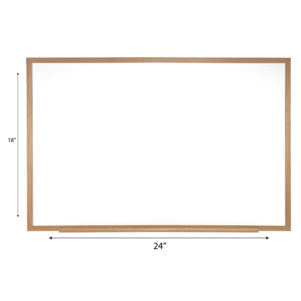 Non-Magnetic Whiteboard with Wood Frame, 18"H x 24"W