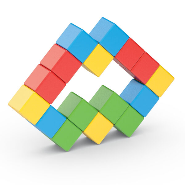 Magicubes Magnetic Building Blocks, Full Color Try Me Recycled, 16 Pieces