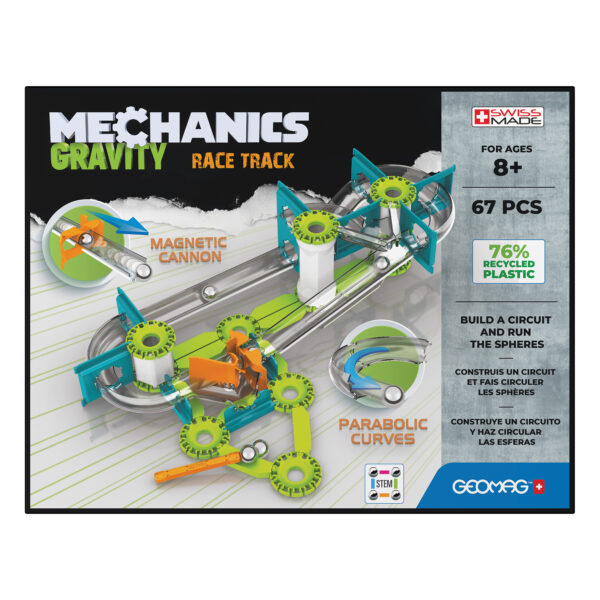 Mechanics Gravity Construction Set, Race Track Recycled, 67 Pieces
