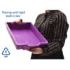 Shallow F1 Tray, Plum Purple, 12.3" x 16.8" x 3", Heavy Duty School, Industrial & Utility Bins, Pack of 8