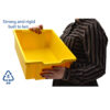 Deep F2 Tray, Sunshine Yellow, 12.3" x 16.8" x 5.9", Heavy Duty School, Industrial & Utility Bins, Pack of 6