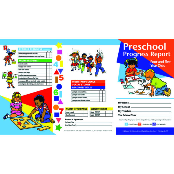 Preschool Progress Report, Ages 4-5, 10 Per Pack, 6 Packs