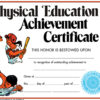 Physical Education Achievement Certificate, 8.5" x 11", 30 Per Pack, 6 Packs