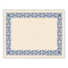 Art Deco Set - Blue Border Paper, Plain Folders, Gold Seals