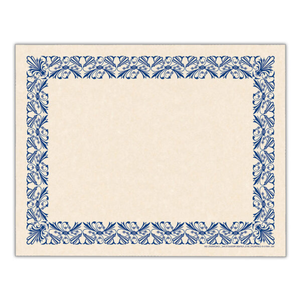 Art Deco Set - Blue Border Paper, Plain Folders, Gold Seals