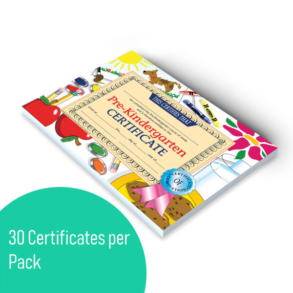 Pre-Kindergarten Certificate, 8.5" x 11", 30 Per Pack, 3 Packs