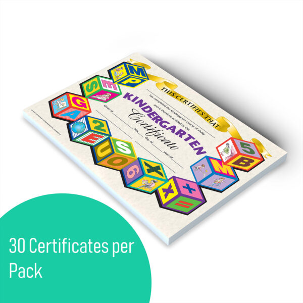 Kindergarten Certificate, 8.5" x 11", 30 Per Pack, 3 Packs
