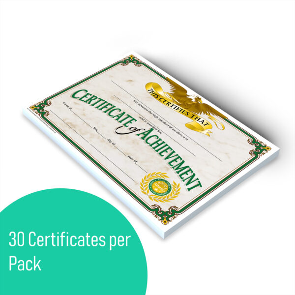 Certificate of Achievement, 30 Per Pack, 3 Packs