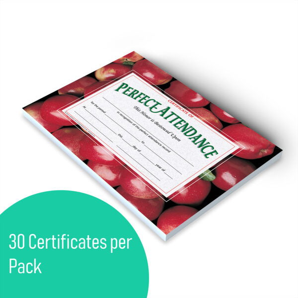 Certificate of Perfect Attendance, 30 Per Pack, 3 Packs