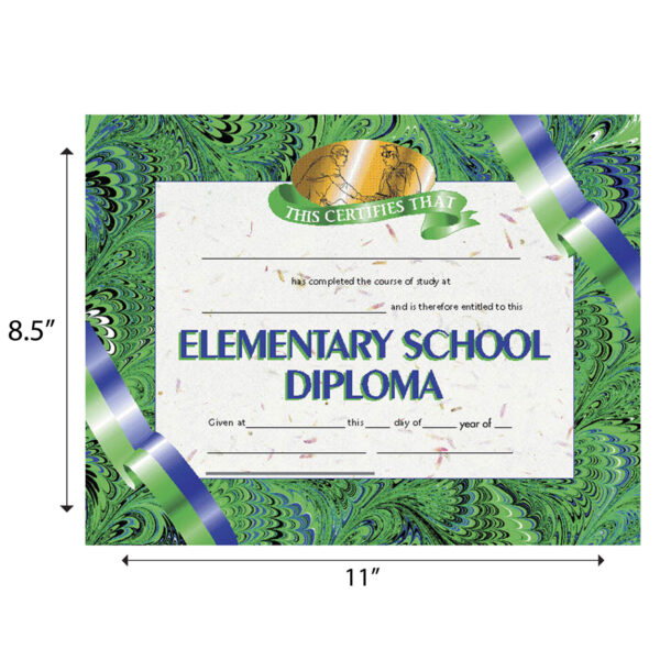 Elementary School Diploma, 8.5" x 11", 30 Per Pack, 3 Packs