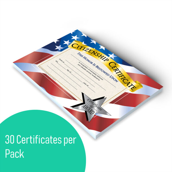 ERSH-VA525-3_3.jpg Citizenship Certificate, 30 Per Pack, 3 Packs
