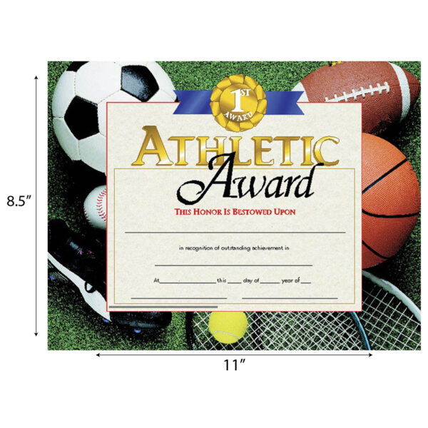 Athletic Award Certificates, 30 Per Pack, 3 Packs