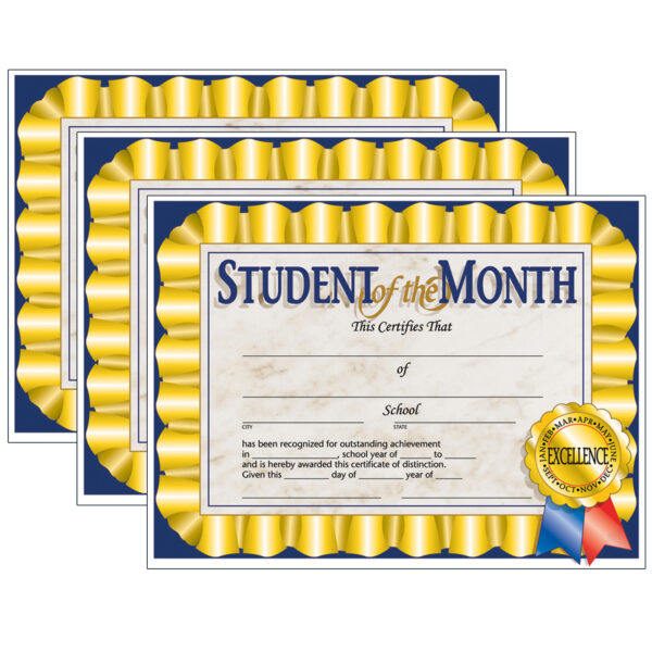 ERSH-VA528-3.jpg Student of the Month Certificate, 8.5" x 11", 30 Per Pack, 3 Packs
