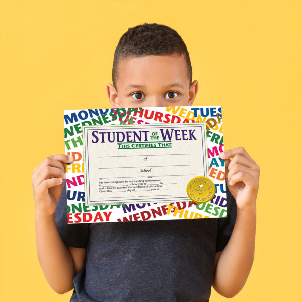 Student of the Week Certificate, 8.5" x 11", 30 Per Pack, 3 Packs