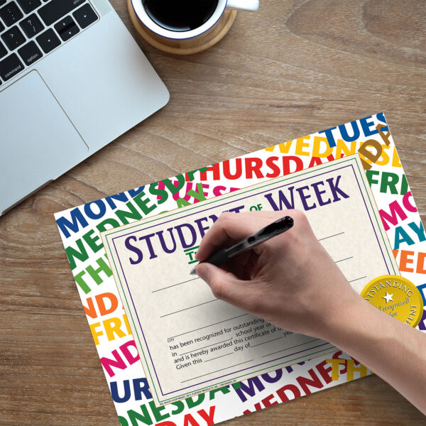 Student of the Week Certificate, 8.5" x 11", 30 Per Pack, 3 Packs