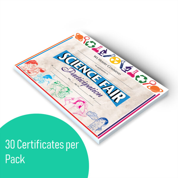 Science Fair Participation Award, 8.5" x 11", 30 Per Pack, 3 Packs