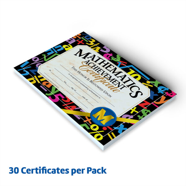 Mathematics Achievement Certificate, 30 Per Pack, 3 Packs