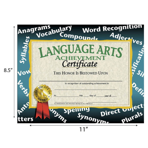Language Arts Achievement Certificate, 30 Per Pack, 3 Packs