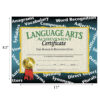 Language Arts Achievement Certificate, 30 Per Pack, 3 Packs