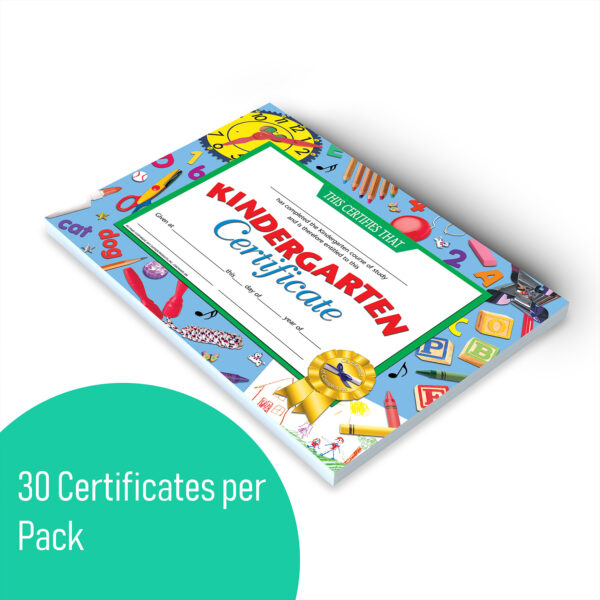 Kindergarten Certificate, 8.5" x 11", 30 Per Pack, 3 Packs