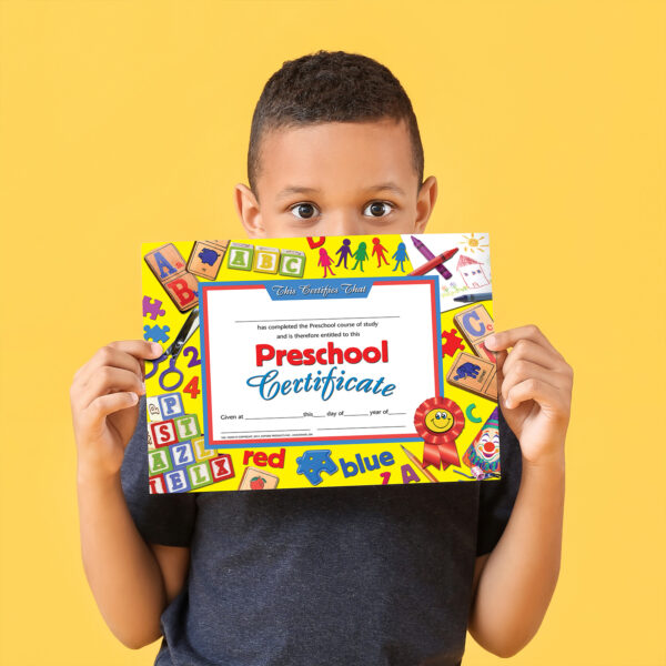 Preschool Certificate, 8.5" x 11", 30 Per Pack, 3 Packs