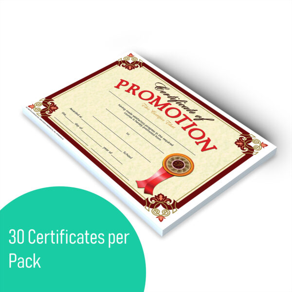 Certificate of Promotion, 8.5" x 11", 30 Per Pack, 3 Packs