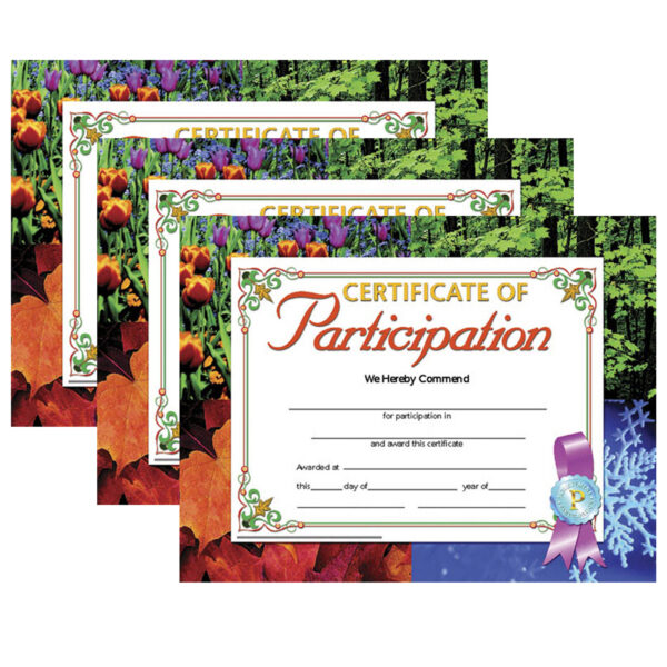 ERSH-VA633-3.jpg Certificate of Participation, 8.5" x 11", 30 Per Pack, 3 Packs