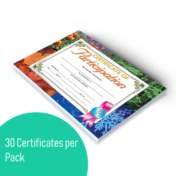 ERSH-VA633-3_3.jpg Certificate of Participation, 8.5" x 11", 30 Per Pack, 3 Packs