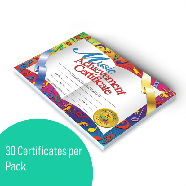 Music Achievement Certificate, 30 Per Pack, 3 Packs