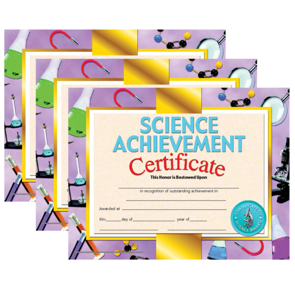 ERSH-VA671-3.jpg Science Achievement Certificate, 30 Per Pack, 3 Packs