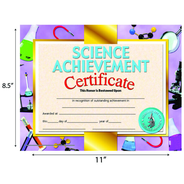 ERSH-VA671-3_1-1.jpg Science Achievement Certificate, 30 Per Pack, 3 Packs
