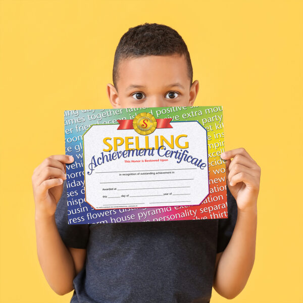 Spelling Achievement Certificate, 30 Per Pack, 3 Packs