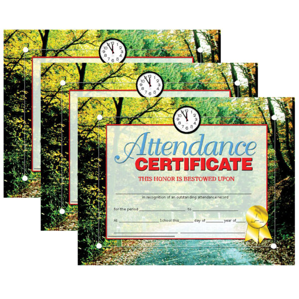 ERSH-VA680-3.jpg Attendance Certificate, 30 Per Pack, 3 Packs