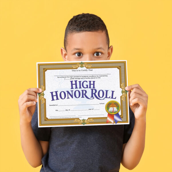 High Honor Roll Certificate, 8.5" x 11", 30 Per Pack, 3 Packs