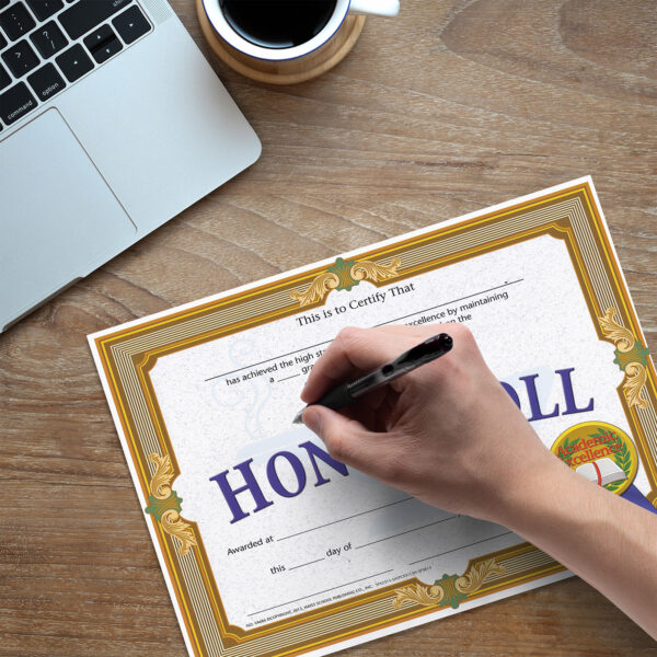 High Honor Roll Certificate, 8.5" x 11", 30 Per Pack, 3 Packs