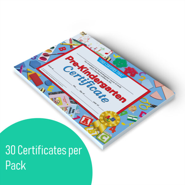 Pre-Kindergarten Certificate, 8.5" x 11", 30 Per Pack, 3 Packs