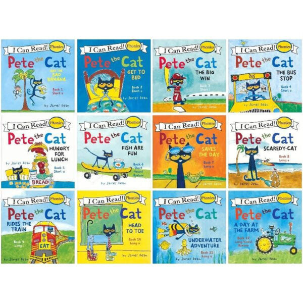 I Can Read! Pete the Cat Phonics Box, 12 Books Per Set, 2 Sets