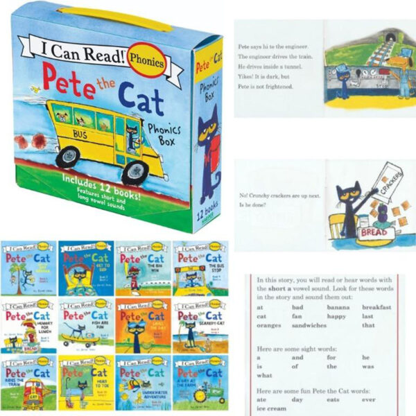 I Can Read! Pete the Cat Phonics Box, 12 Books Per Set, 2 Sets