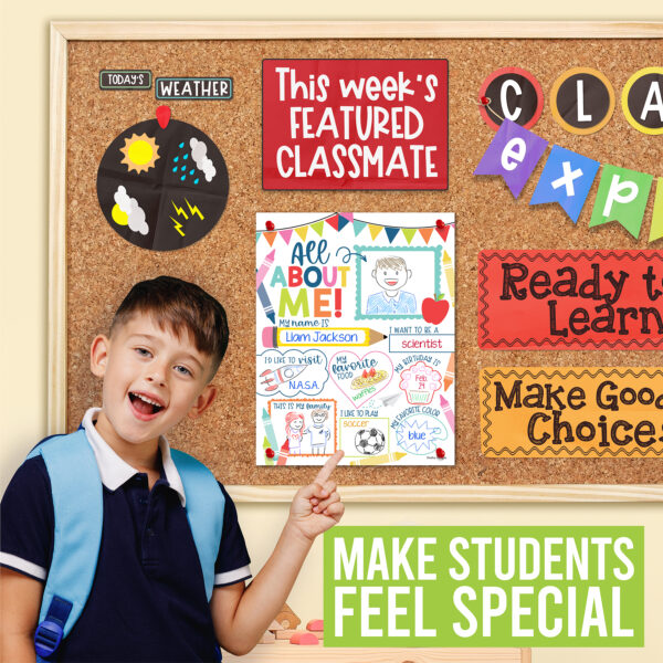 colorful colorful classroom decor 1 Colorful Star Student Read All About Me Posters, Set of 20
